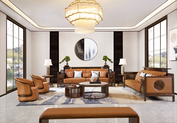 乌金木新中式客厅沙发
